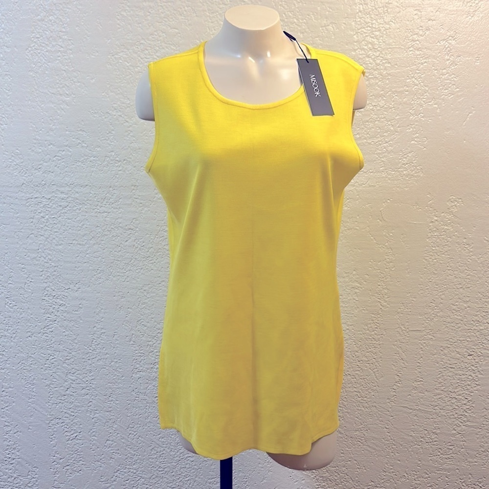 Misook MED yellow Sleeveless Top Cami top . MWT